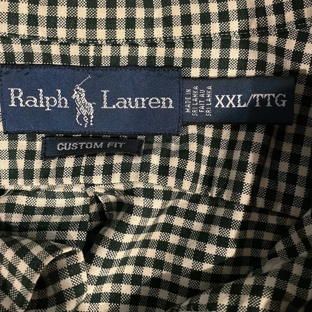Ralph Lauren Custom Fit Green and White Checkered XXL - Picture 7 of 9